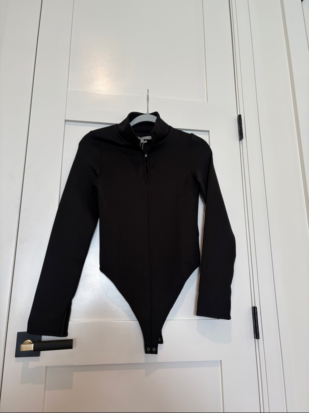 Long sleeve hook and eye bodysuit